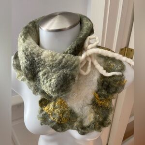 Handcrafted wet felted merino wool scarf/collar